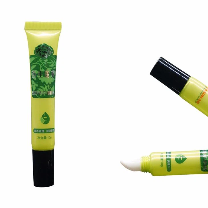 Cheap Capacity 10g Round Plastic Tube With Black Screw Cap For Lip Balm